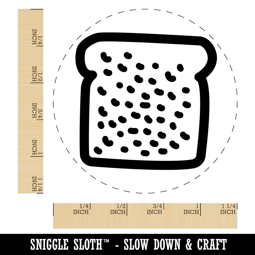 1-1/4 Inch Large Bread Toast Doodle Rubber Stamp for DIY Scrapbooking, Card Making & Planner Decoration - Perfect for Crafting, Journaling & Gift Wrapping