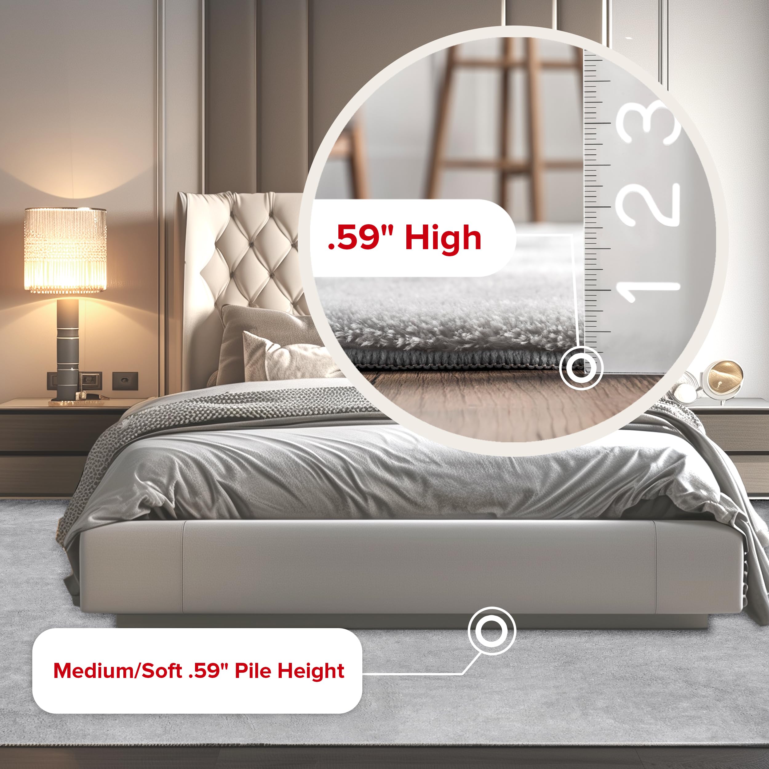 nuLOOM 2' x 10' Cozy Plush SuperiorWash Area Rug - Machine Washable, Non-Slip, Soft Fluffy Shag Carpet for Living Room, Bedroom, Kids Room & Nursery - Home Decor in Loni Light Grey | Perfect for Cozy Spaces, Family Gatherings & Stylish Home Makeovers