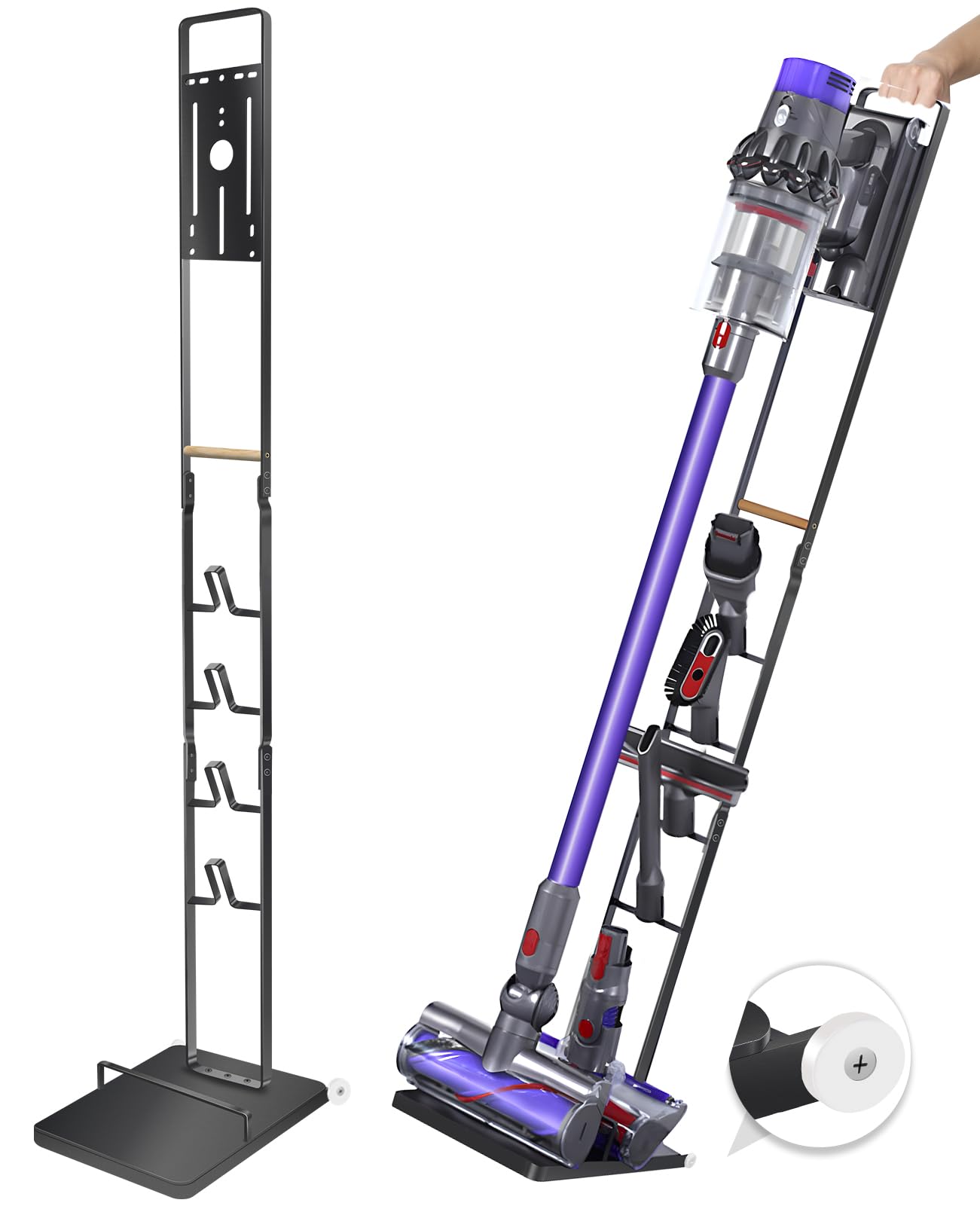 Haturi Metal Vacuum Stand for Dyson V15/V11/V10/V8/V7/V6 & Handheld Models - Durable Vacuum Cleaner Organizer & Storage Rack for Cordless Vacuums | Perfect for Home, Garage & Closet Organization