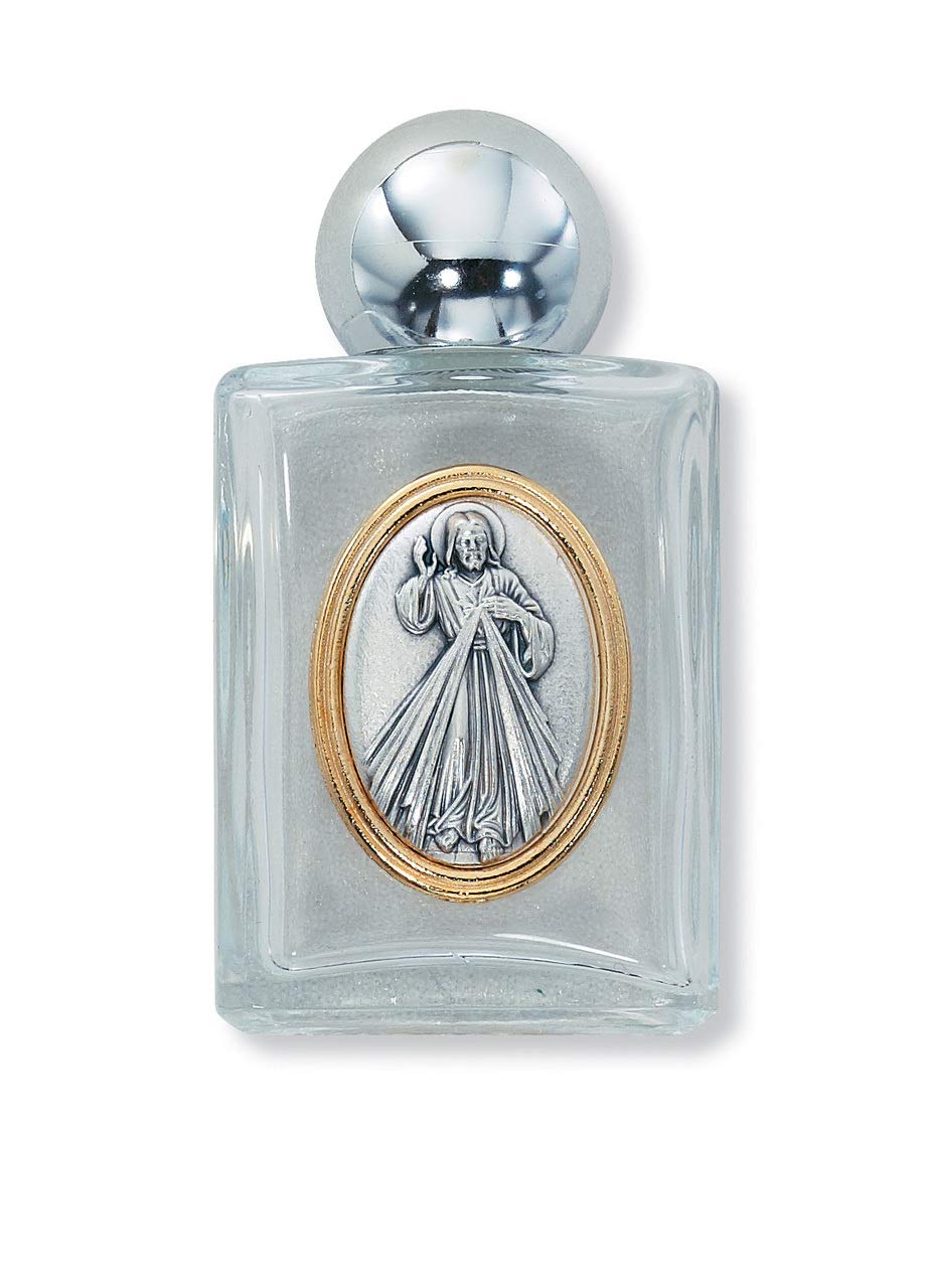 Divine Mercy of Jesus Glass Water Bottle - 20oz Insulated Holy Water Bottle with Leakproof Lid - Perfect for Church, Prayer, and Daily Hydration