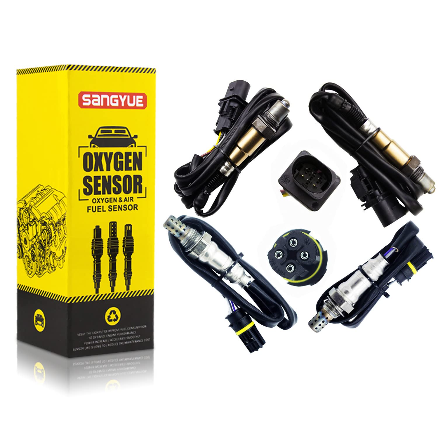 Oxygen Sensor for BMW 128i 328i 2007-2013 3.0L Upstream & Downstream Air Fuel Ratio Sensor Set of 4 - Perfect for Engine Performance & Fuel Efficiency Improvement
