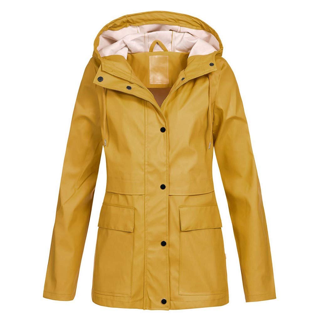 TWGONE Plus Size Waterproof Raincoat for Women with Hood - Windproof Outdoor Jacket for Hiking, Commuting & Rainy Day Protection