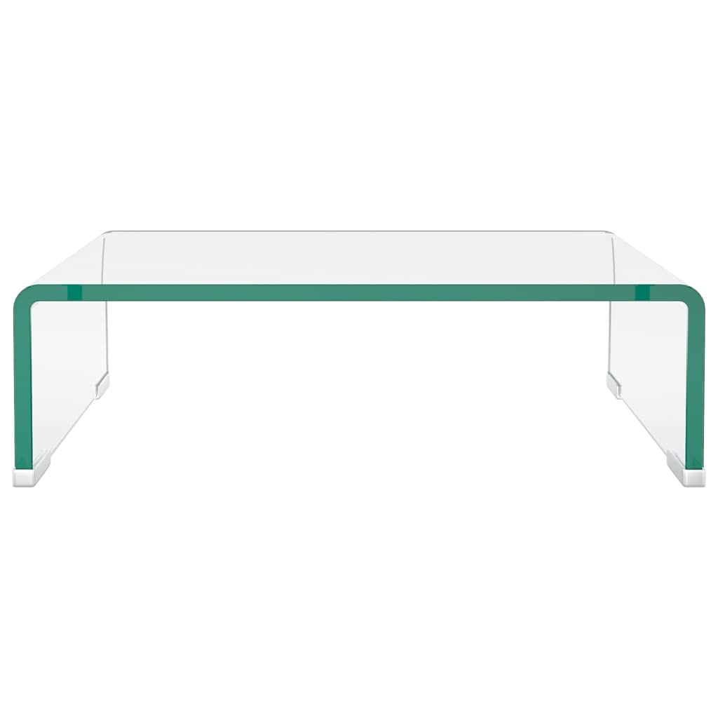 Clear Glass TV Stand & Monitor Riser - 15.7