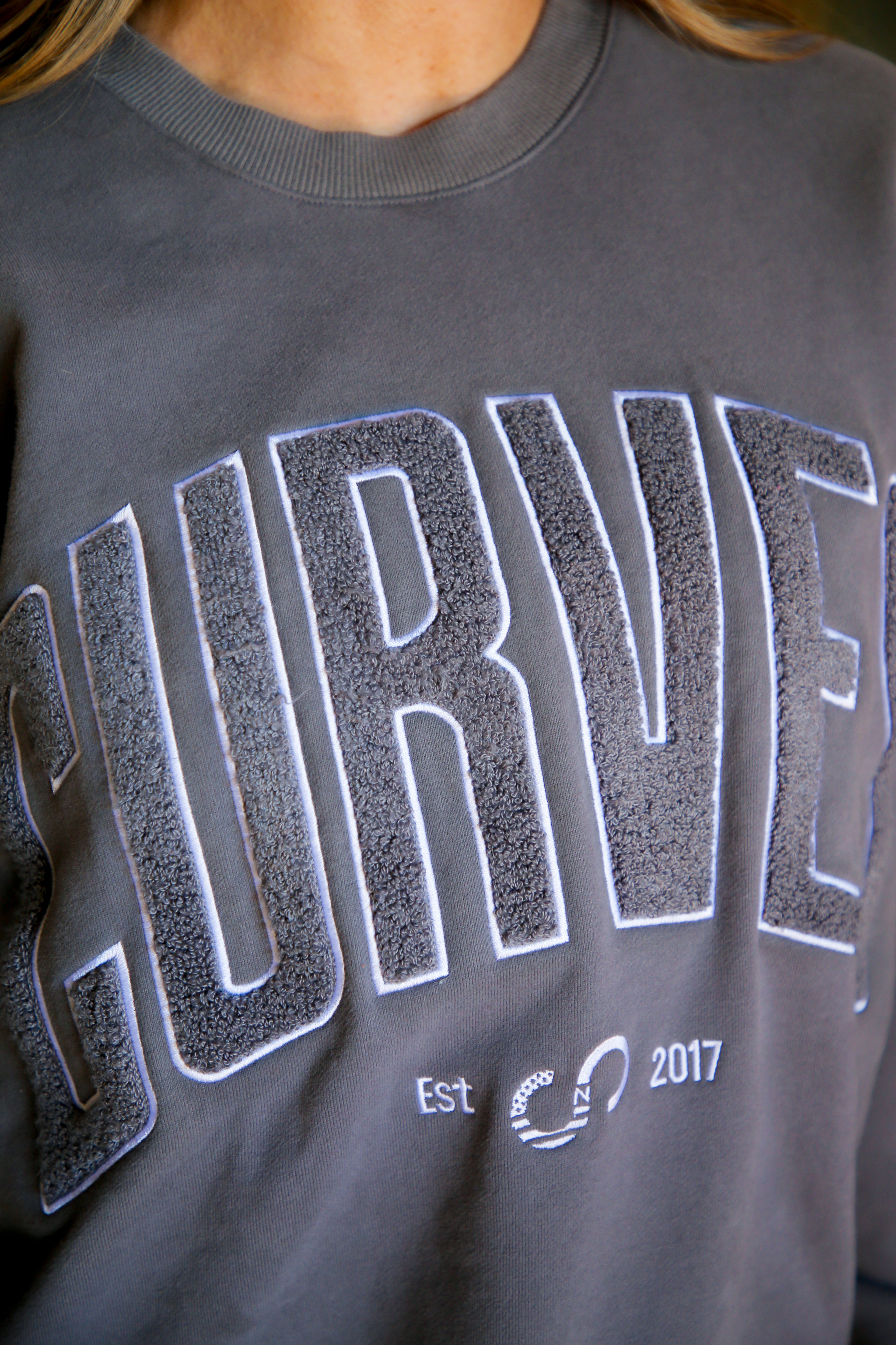 Varsity Crewneck Sweatshirt - Slate Grey | Comfortable & Stylish Pullover for Men & Women | Perfect for Casual Wear, School, and Sports