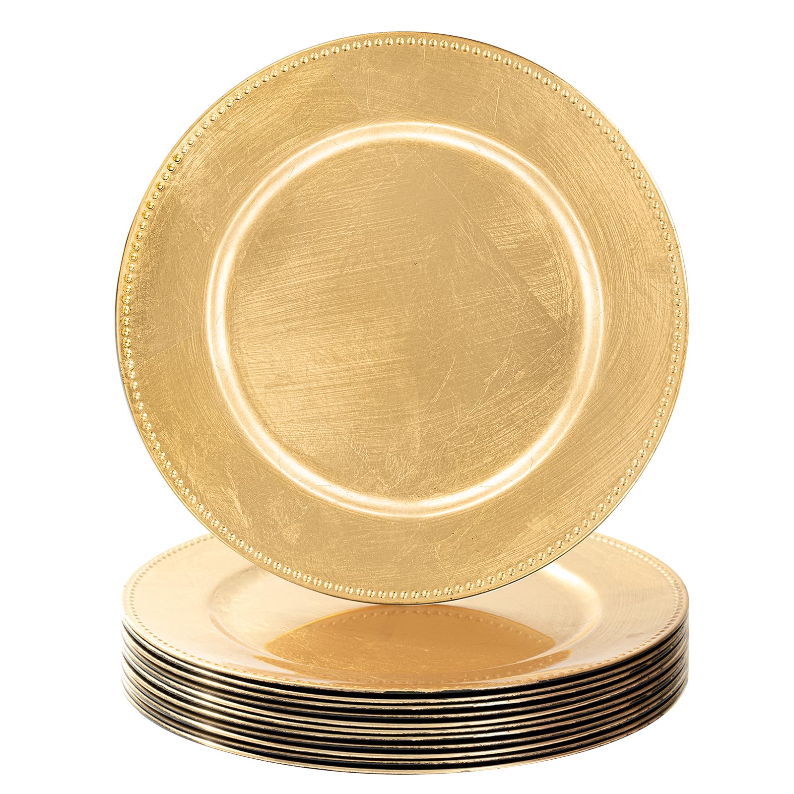 MAONAME 12-Pack Gold Foil Charger Plates 13