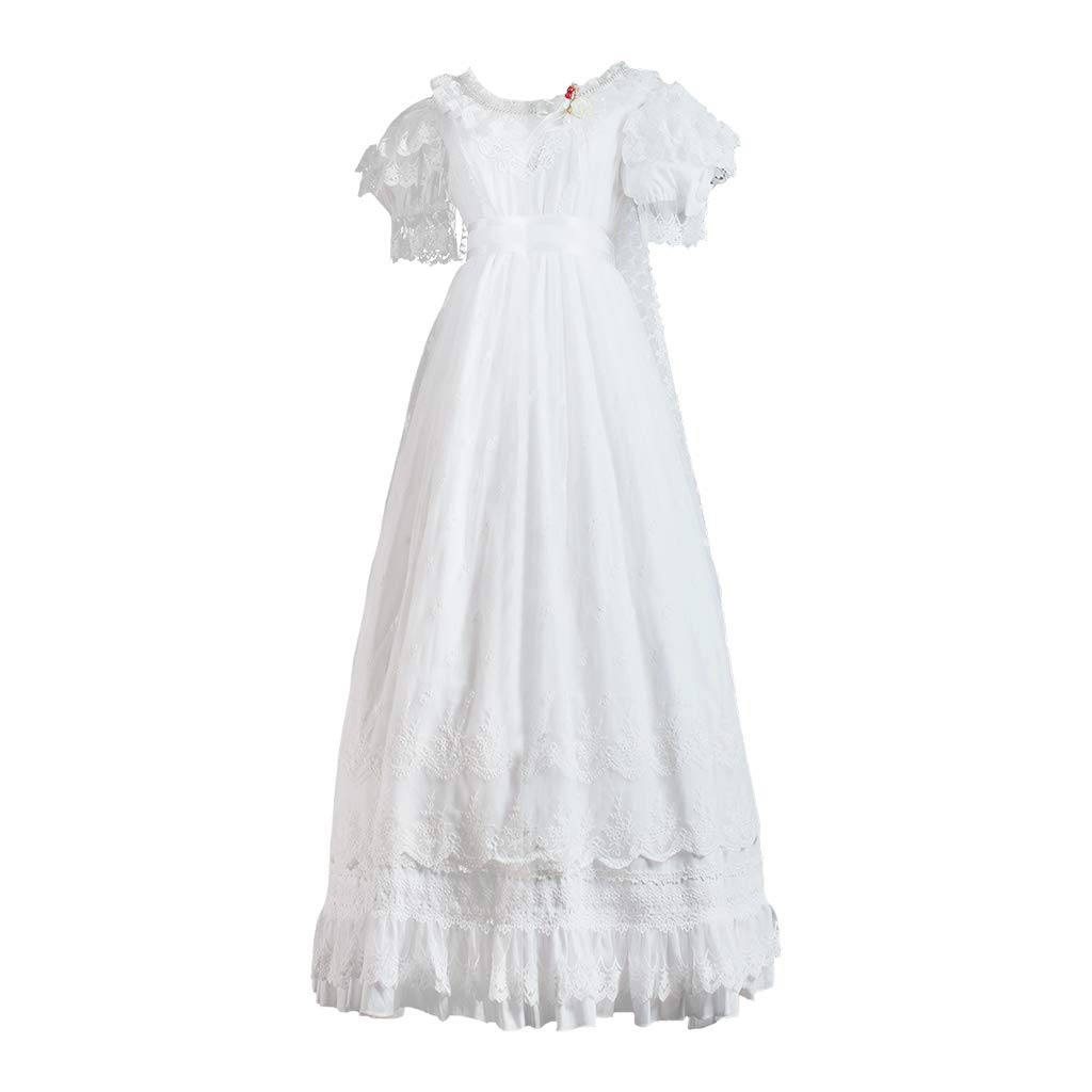 HappyStory Regency Lace Wedding Dress for Women - Elegant White Lolita Bridal Gown for Wedding Banquet & Formal Occasions