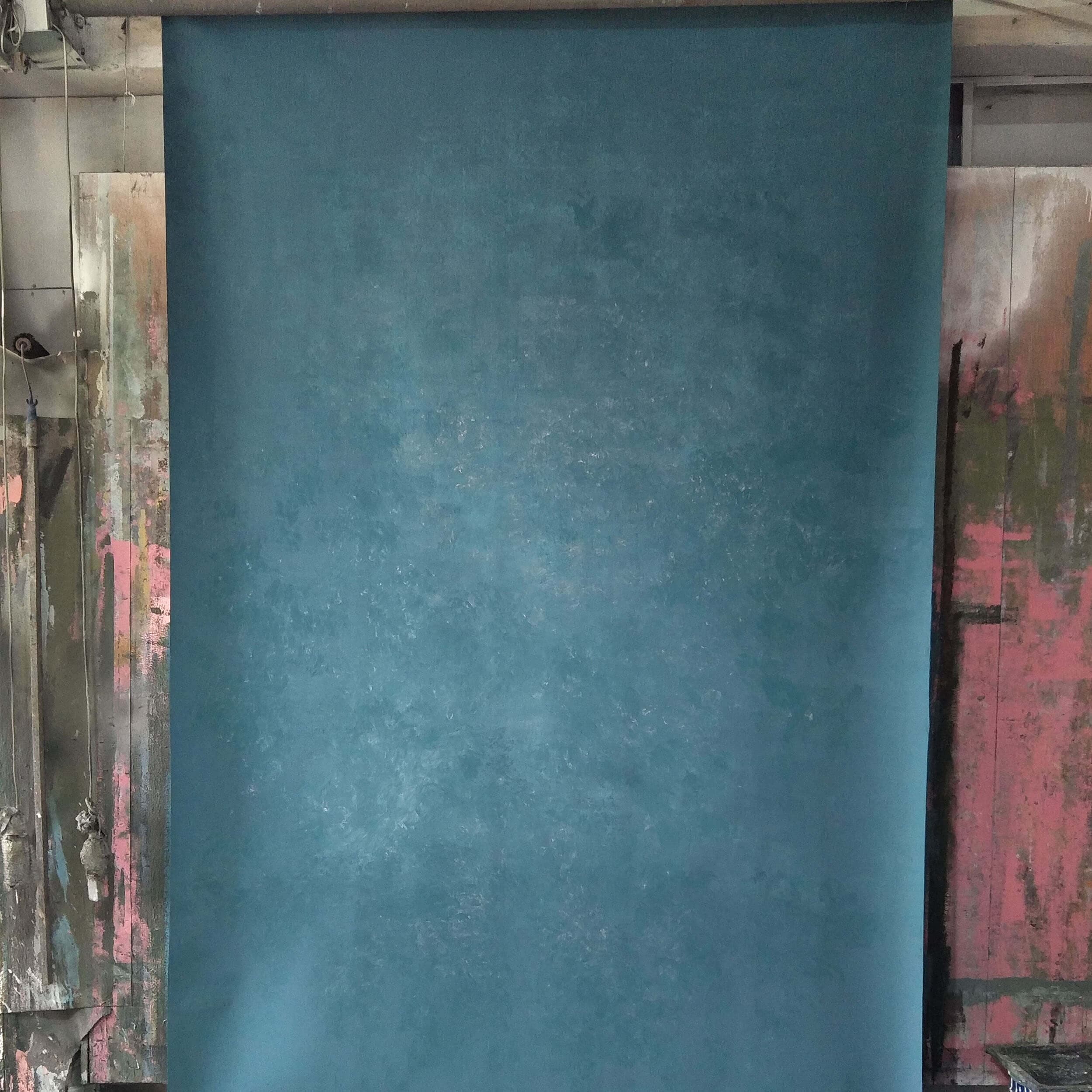 HP NS 2x3m Blue Hand Painted Canvas Drop Cloth - Soft Texture for Photography Backdrop, Art Studio & Home Decor