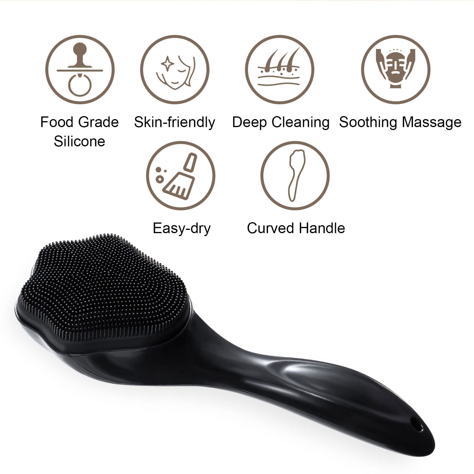 Beomeen 2 Pack Silicone Face Scrubber for Men - Exfoliating Brush with Soft Bristles, Blackhead Remover & Facial Cleansing Tool, Waterproof for Daily Skincare Routine - Perfect for Shower, Travel & Spa Days