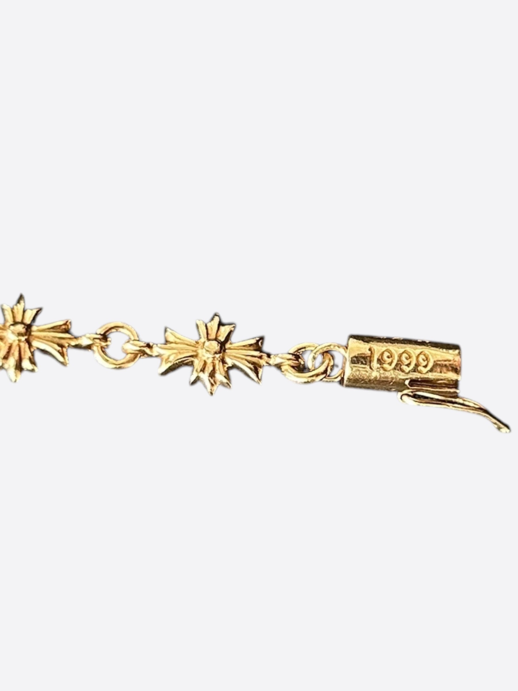22K Yellow Gold Tiny E Bracelet by Chrome Hearts - Elegant & Luxurious Jewelry for Women, Perfect for Gifts, Parties & Everyday Wear