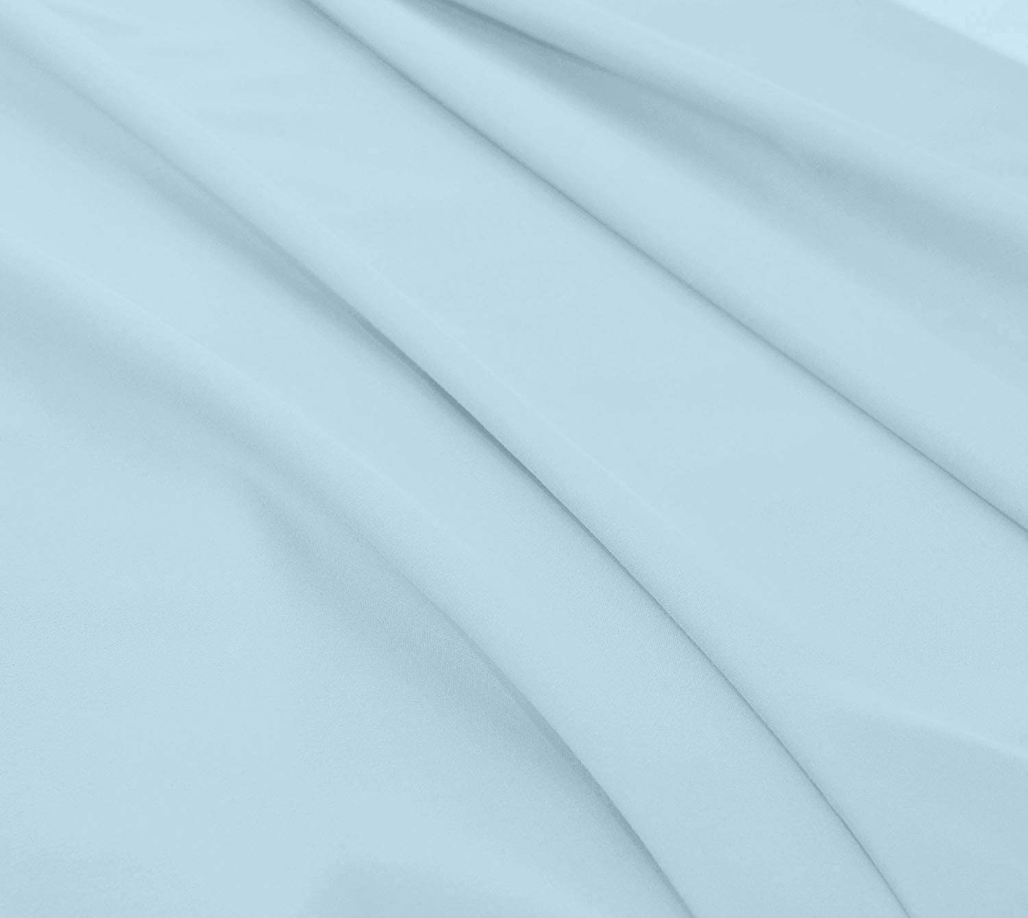 Split King Sheet Set 7-Piece - 100% Long Staple Combed Cotton 600 Thread Count - Light Blue Solid - Fits Adjustable Beds - Ultra Soft Breathable Bedding for Master Bedroom, Guest Room & Luxury Hotels
