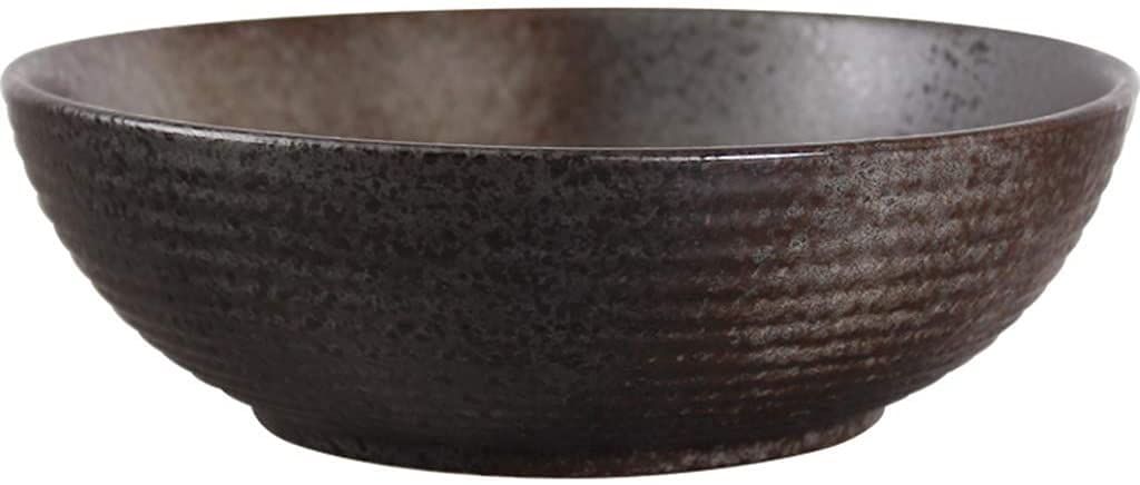 Japanese Creative Ceramic Bowls Set - Black Scrub Braised Pork Bowl, Salad Bowl, Soup Bowl, Ramen Bowl (Color:6912001000) - Perfect for Home Dining, Asian Cuisine & Restaurant Style Meals