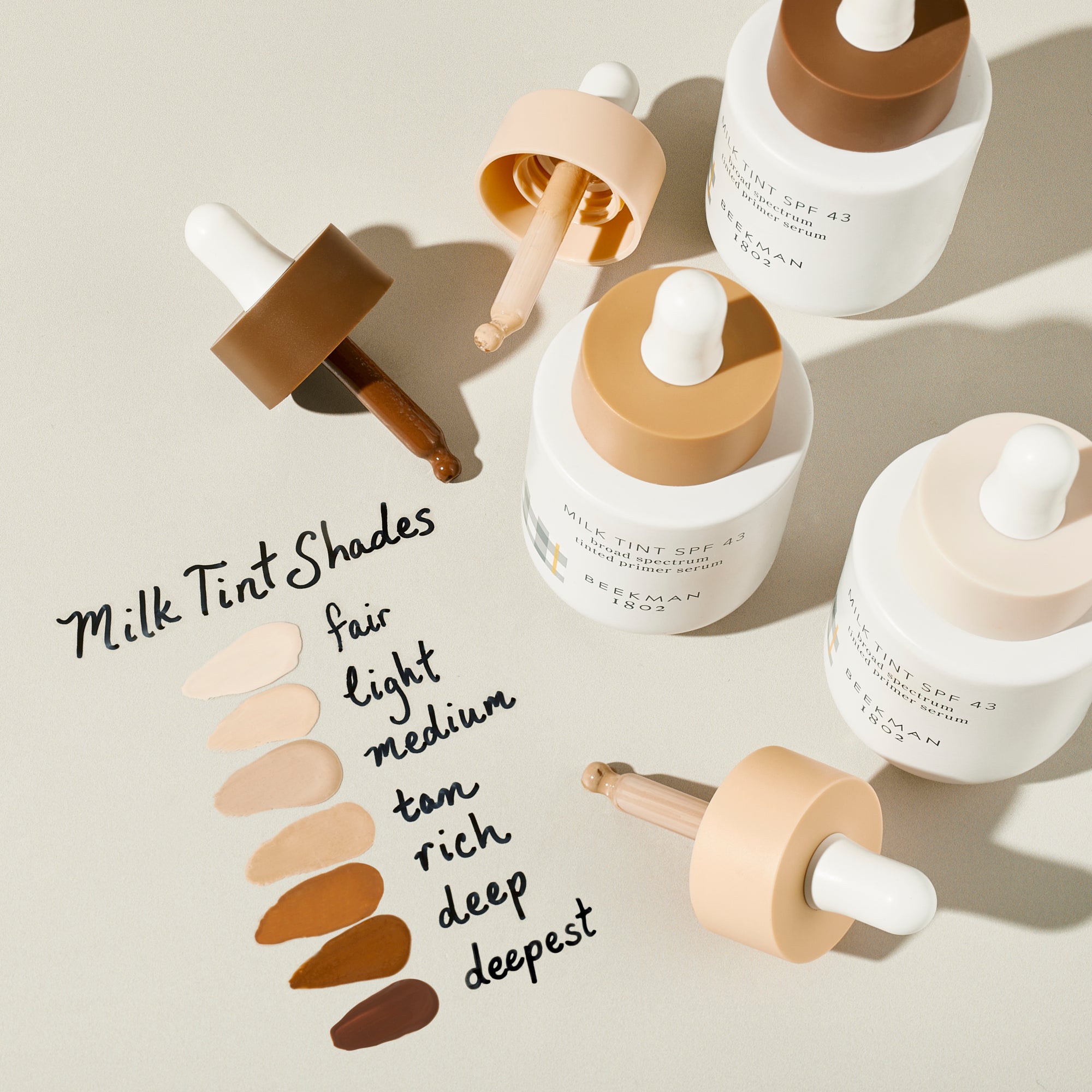 SPF 43 Tinted Primer Serum with Milk Tint - Lightweight Moisturizing Face Makeup Base for Daily Sun Protection & Flawless Coverage - Perfect for Work, Date Night & Outdoor Activities