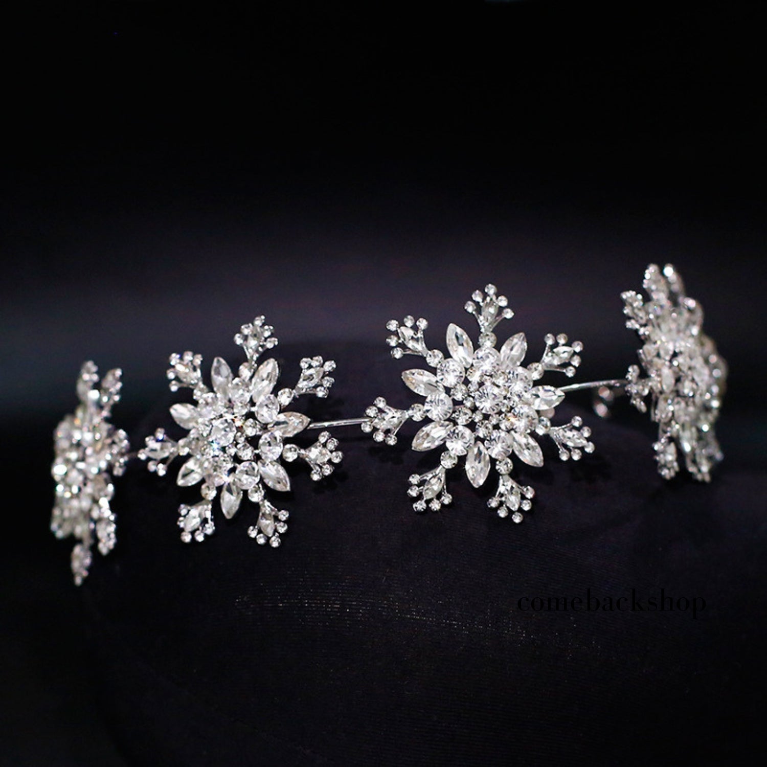 Sparkling Rhinestone Snowflake Headband Tiara - Elegant Hair Hoop for Christmas & Holiday Parties - Perfect for Festive Decorations, Weddings, and Special Occasions