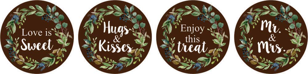 Chocolate Labels DIY 190pcs - Brown for Wedding Candy Decor