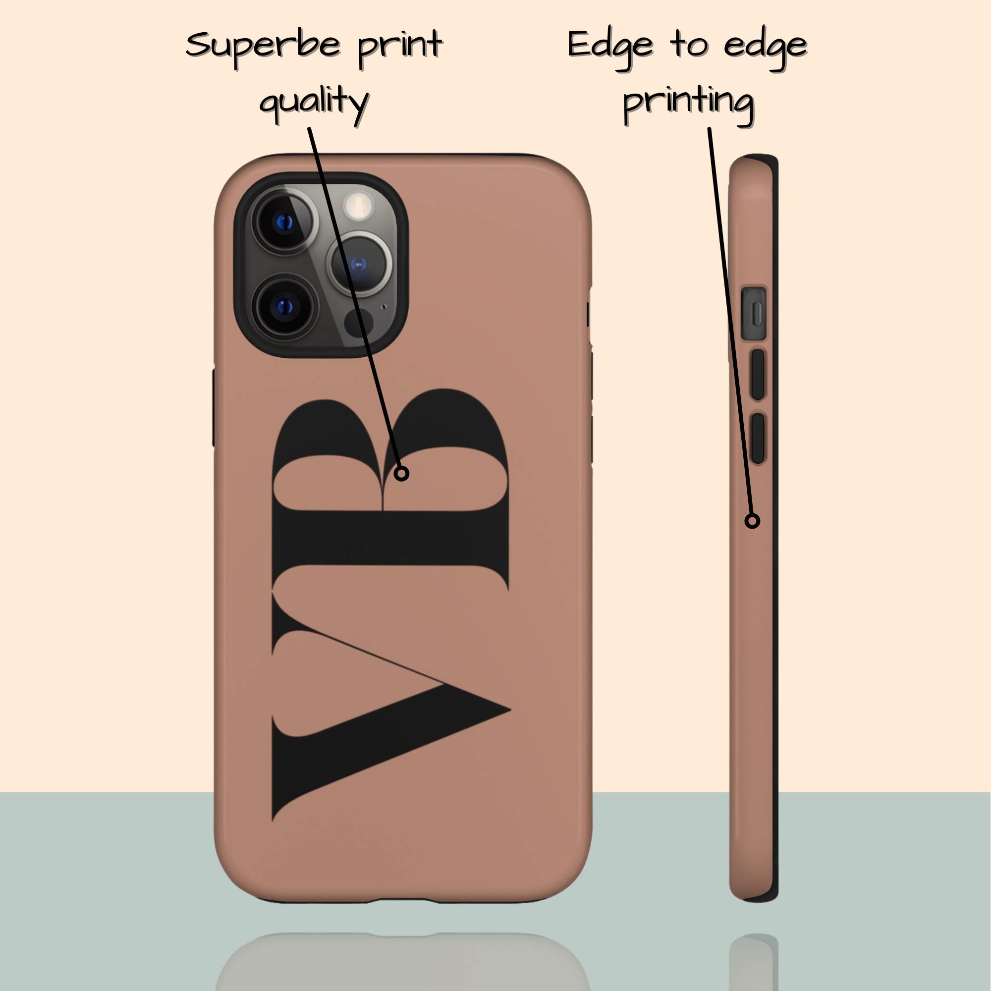 Custom Monogram Phone Case for iPhone 16 Plus/15 Pro Max/14/13 Mini/12/11/X/XS Max/XR/7/8 - Personalized Initial Name Cover with Multicolor Options - Perfect for Gifts, Travel & Everyday Protection