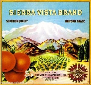 Scenic Orange Citrus Fruit Crate Art Print Magnet - Vintage Riverside Sierra Vista Decor - Perfect for Fridge, Office, or Gift