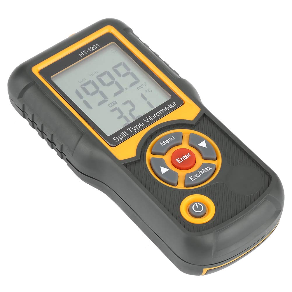 HT-1201 Digital Vibration Meter - Split Type Vibrometer with Backlit Display, Vibration Analyzer Tester for Industrial Equipment Maintenance, HVAC Systems & Machine Diagnostics