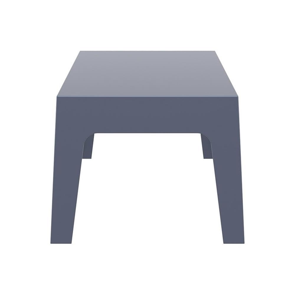 Dark Gray Compamia Box Resin Patio Coffee Table - Weatherproof Outdoor Furniture for Garden, Poolside, and Backyard Relaxation