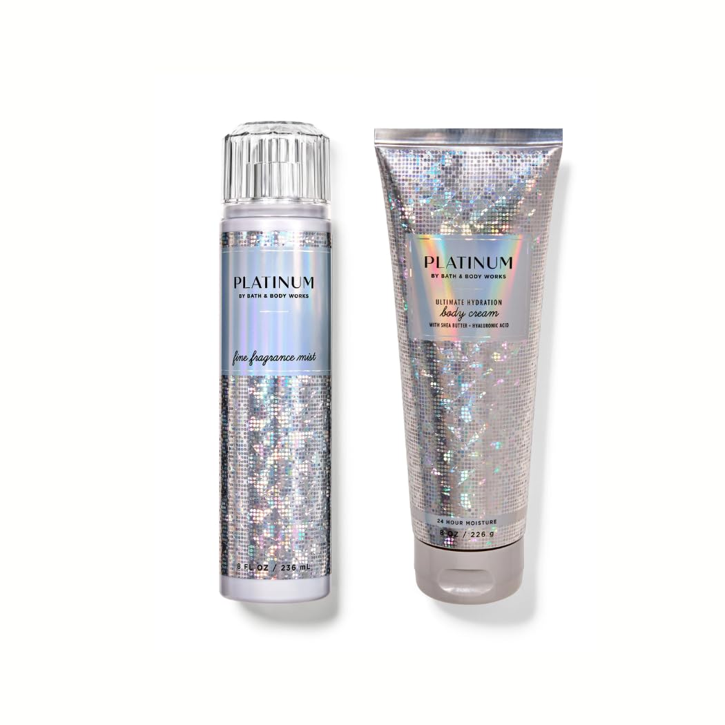 Platinum Bath & Body Gift Set - 8 oz Fragrance Body Mist & Hydrating Body Cream, Full Size (Packaging May Vary) | Perfect for Spa Days, Self-Care Gifts & Luxury Pampering
