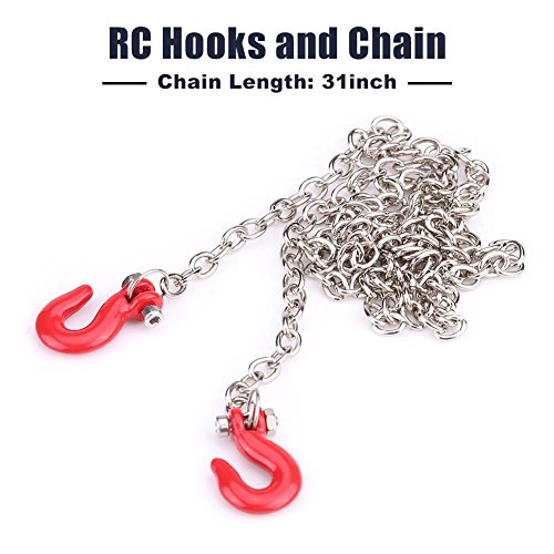 VGEBY1 RC Chain Hook - Mini Metal Trailer Hook for 1/10 SCX10 D90 RC Crawler Climbing Cars - Heavy Duty RC Accessories for Off-Road Adventure & Rock Crawling Scenes