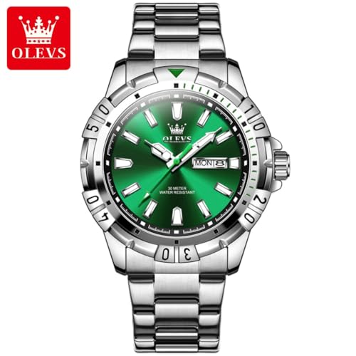 Silver Band Green Face-5560G