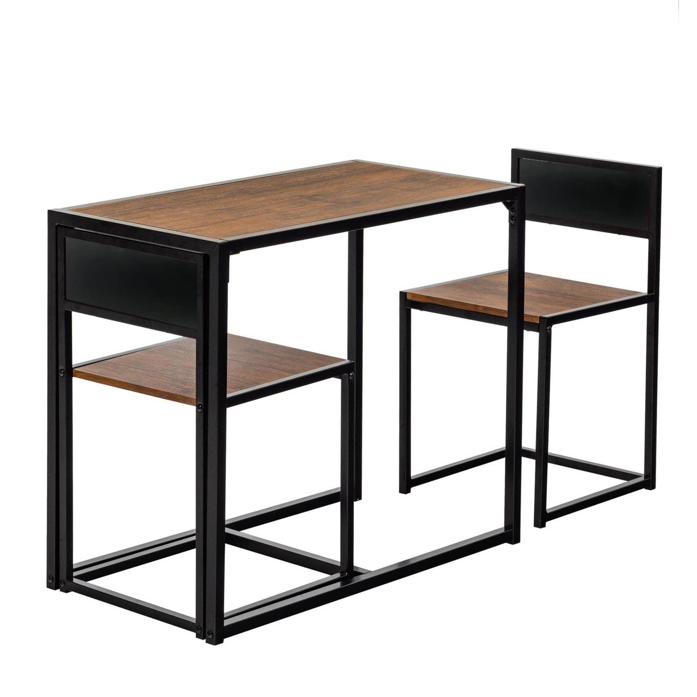 3-Piece Compact Dining Bar Table Set - Industrial Design Small Space Kitchen & Living Room Furniture | Perfect for Breakfast, Coffee, and Small Dining Areas