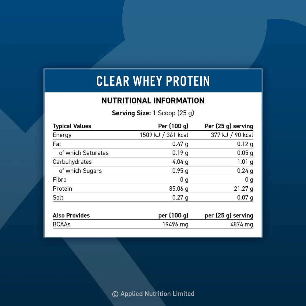 Applied Nutrition Clear Whey Isolate Protein Powder - 125g Trial Pack (5 Servings) | Zero Sugar, Low Carb, Fast Absorption | Perfect for Post-Workout Recovery & Muscle Growth