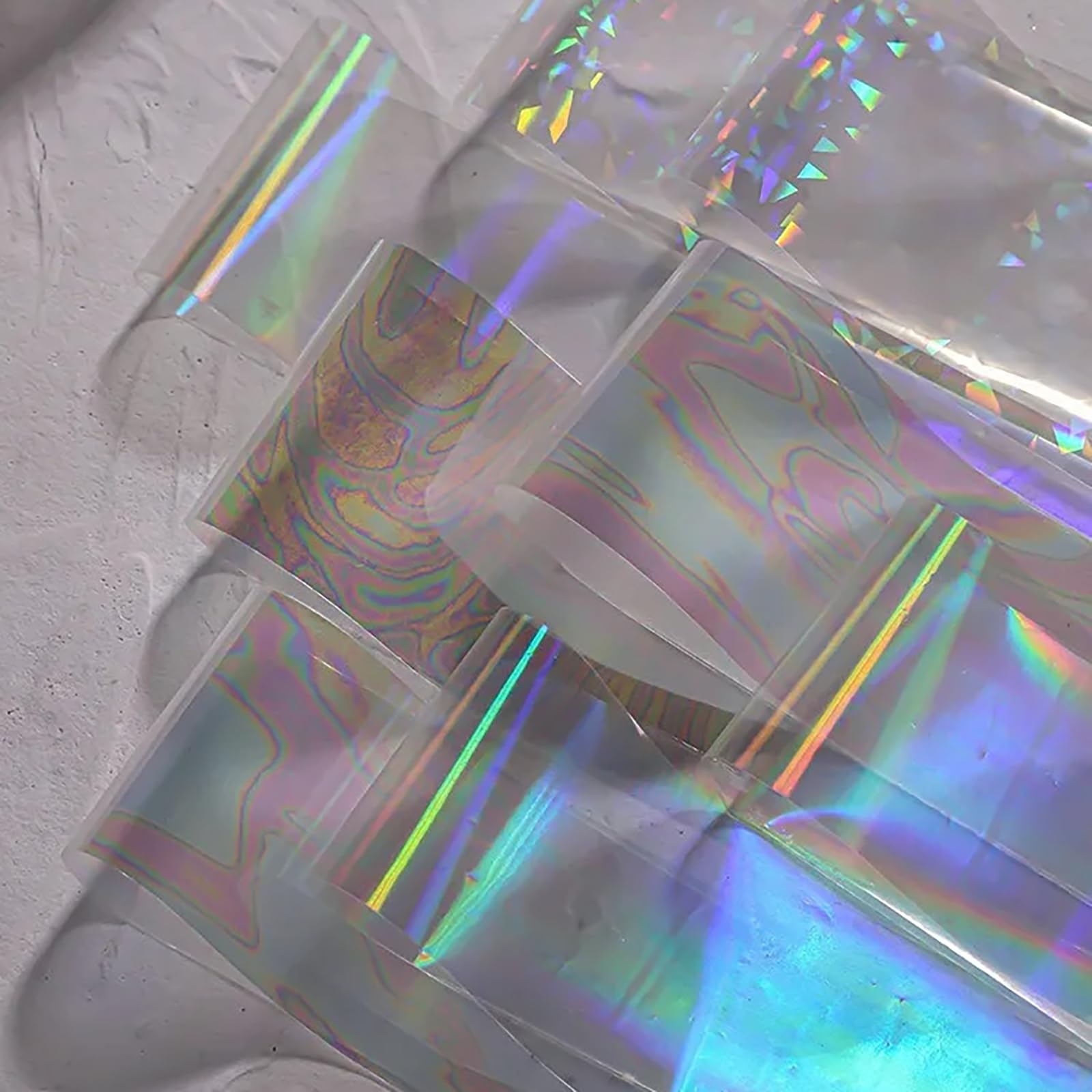 JCAKES 20 Rolls Holographic Nail Foil Sheets - Iridescent Nail Art Transfer Foil for Manicure, Nail Stickers & Decals - Perfect for DIY Nail Designs, Salon Use & Party Nail Art Decorations