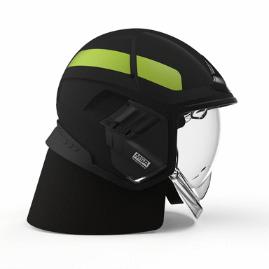 CAIRNS XF1 Modern Firefighter Helmet - Black Matte Finish | Lightweight & Durable Fire Safety Gear for Professional Firefighters & First Responders | Ideal for Emergency Rescue, Firefighting & Hazardous Environments