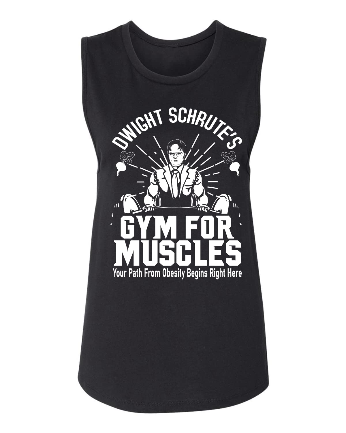 Wild Bobby Dwight Schrute's Gym Women's Muscle Tank Top - Workout Jersey for Fitness & Training - Perfect for Gym, Running & CrossFit