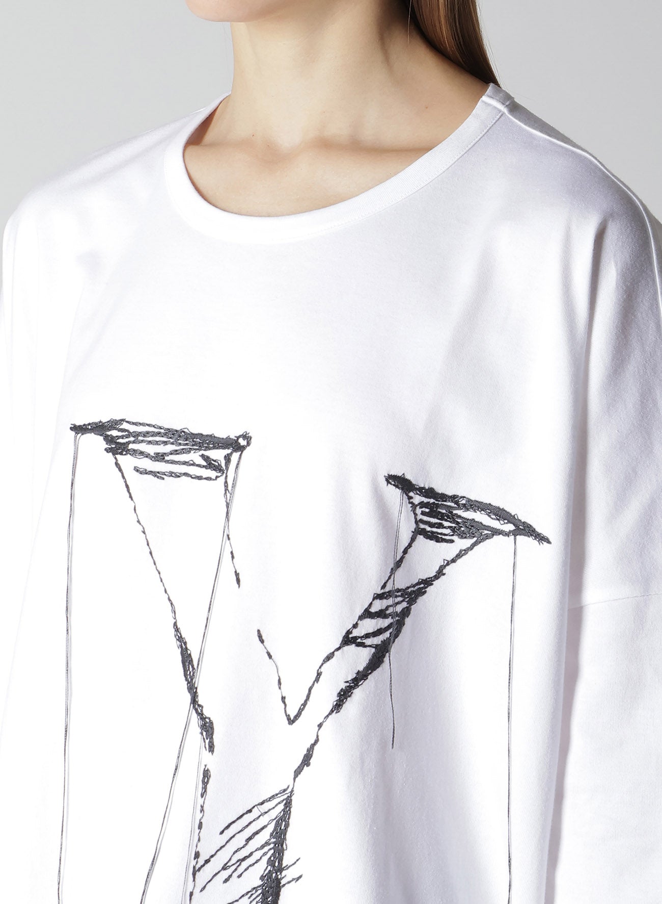 Y's Logo Stitch Cotton Jersey Round Neck T-Shirt for Men - Comfortable Casual Wear for Everyday Outfits and Street Style