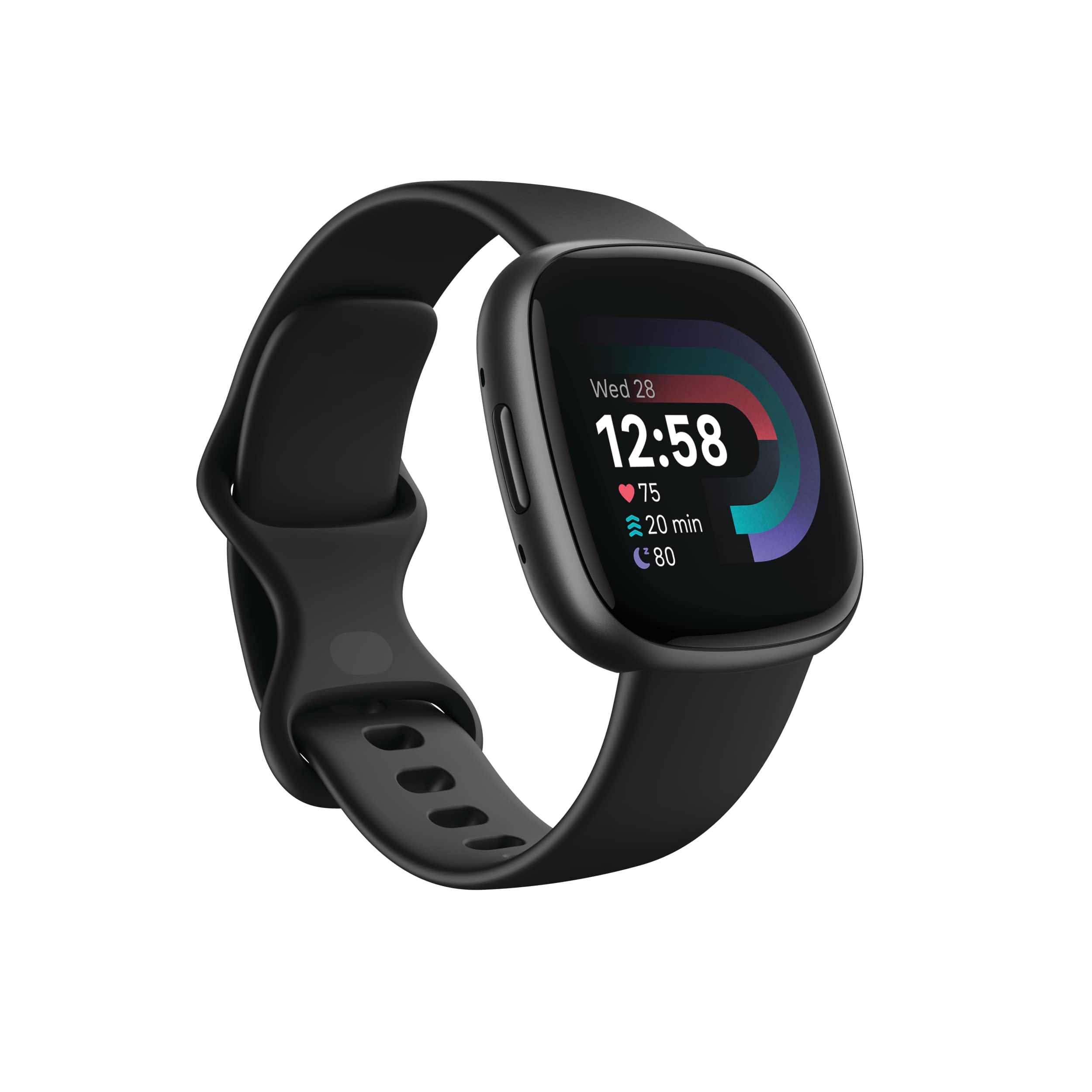 Fitbit Versa 4 Smart Watch - GPS Fitness Tracker with Heart Rate Monitor, Sleep Tracking & 40+ Exercise Modes | Waterproof Activity Tracker for Running, Swimming & Workouts | Includes S & L Bands (Black/Graphite)