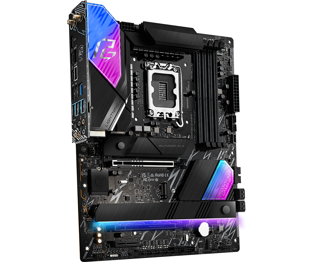 ASRock Z890 Lightning WiFi ATX Motherboard - Intel LGA 1700 Socket, DDR5, PCIe 5.0, Dual M.2, WiFi 6E - Perfect for Gaming PCs, Workstations & High-Performance Computing