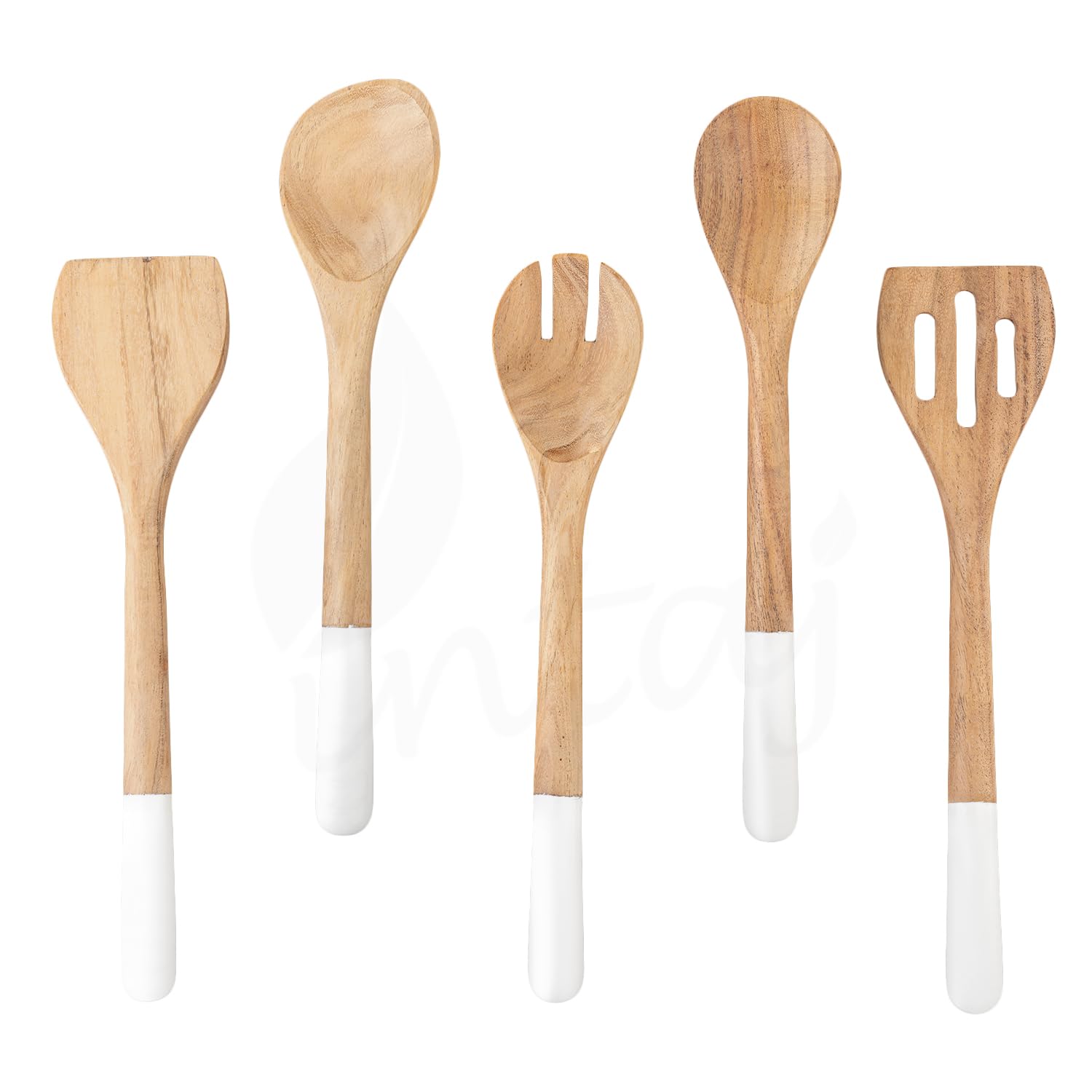 Premium Teak Wooden Spoons for Cooking – 5-Piece Kitchen Utensil Set, Durable & Nonstick Safe, Eco-Friendly, Ergonomic Design for Stirring, Mixing, Scraping & Serving – Ideal for Nonstick, Cast Iron & Ceramic Cookware – Perfect for Home Chefs & Everyday Cooking