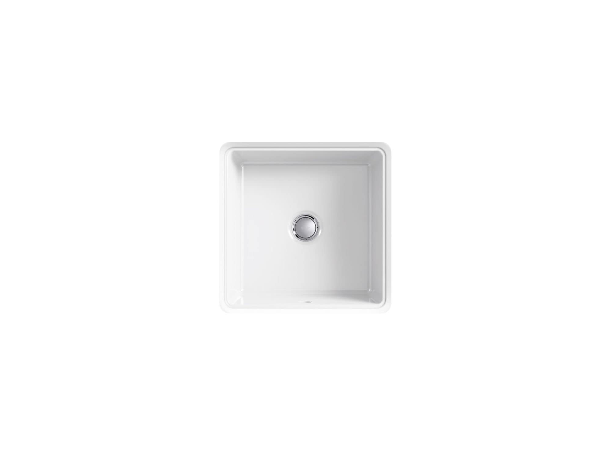 Kohler 8188-7 Black Bathroom Sink - Modern Drop-in Porcelain Basin for Bathroom Vanity, Powder Room & Guest Bath Installation