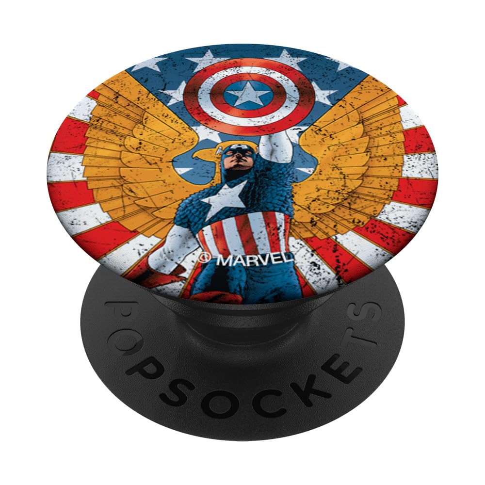 Marvel Captain America Liberty PopSockets Standard PopGrip - Swappable Phone Grip & Stand for iPhone, Samsung & Smartphones - Perfect for Gaming, Selfies & Daily Use
