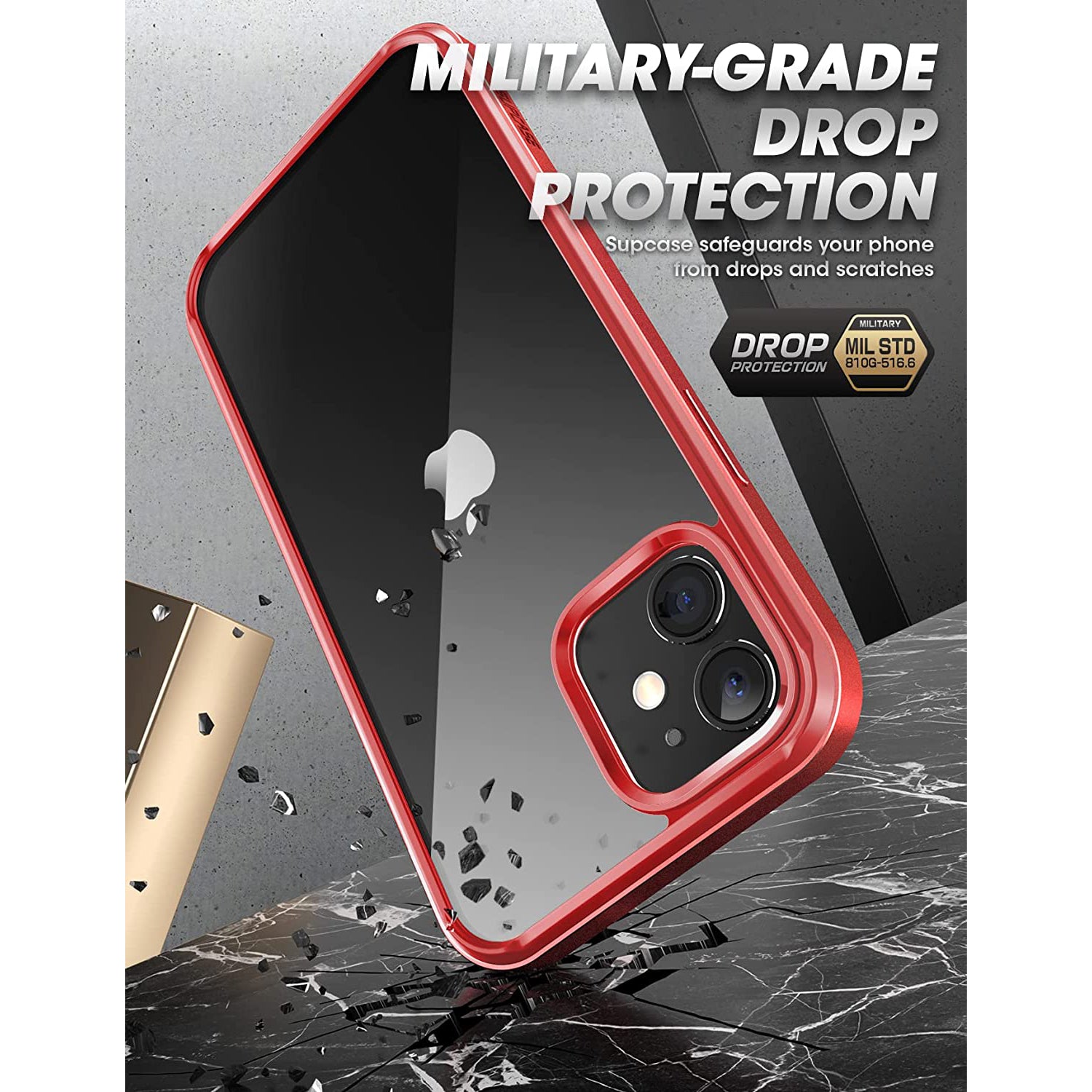 iPhone 11 Case 6.1 Inch - Unicorn Beetle Edge Clear Bumper Protective Cover with Metallic Red Trim | Shockproof & Scratch Resistant | Perfect for Everyday Use, Outdoor Activities & Travel