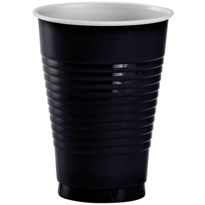 Hanna K. Signature 18 oz Black Plastic Cups - Durable & Stylish for Parties, Picnics, and Outdoor Events