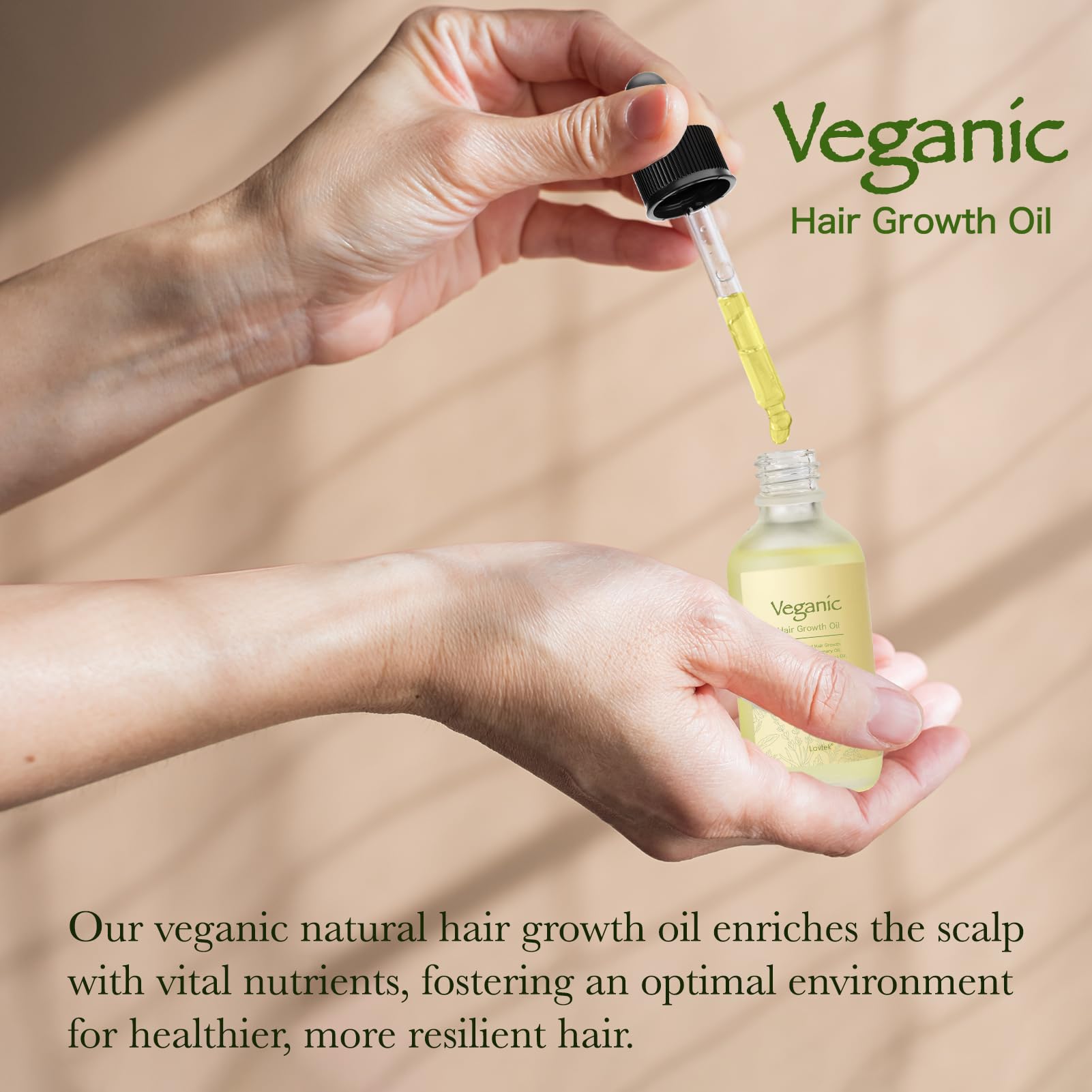 Veganic Natural Hair Growth Oil with Rosemary, Castor, Argan & Batana Oils - 30ml x 2 Pack for Thicker, Longer & Healthier Hair - Perfect for Daily Scalp Massage & Hair Care Routine