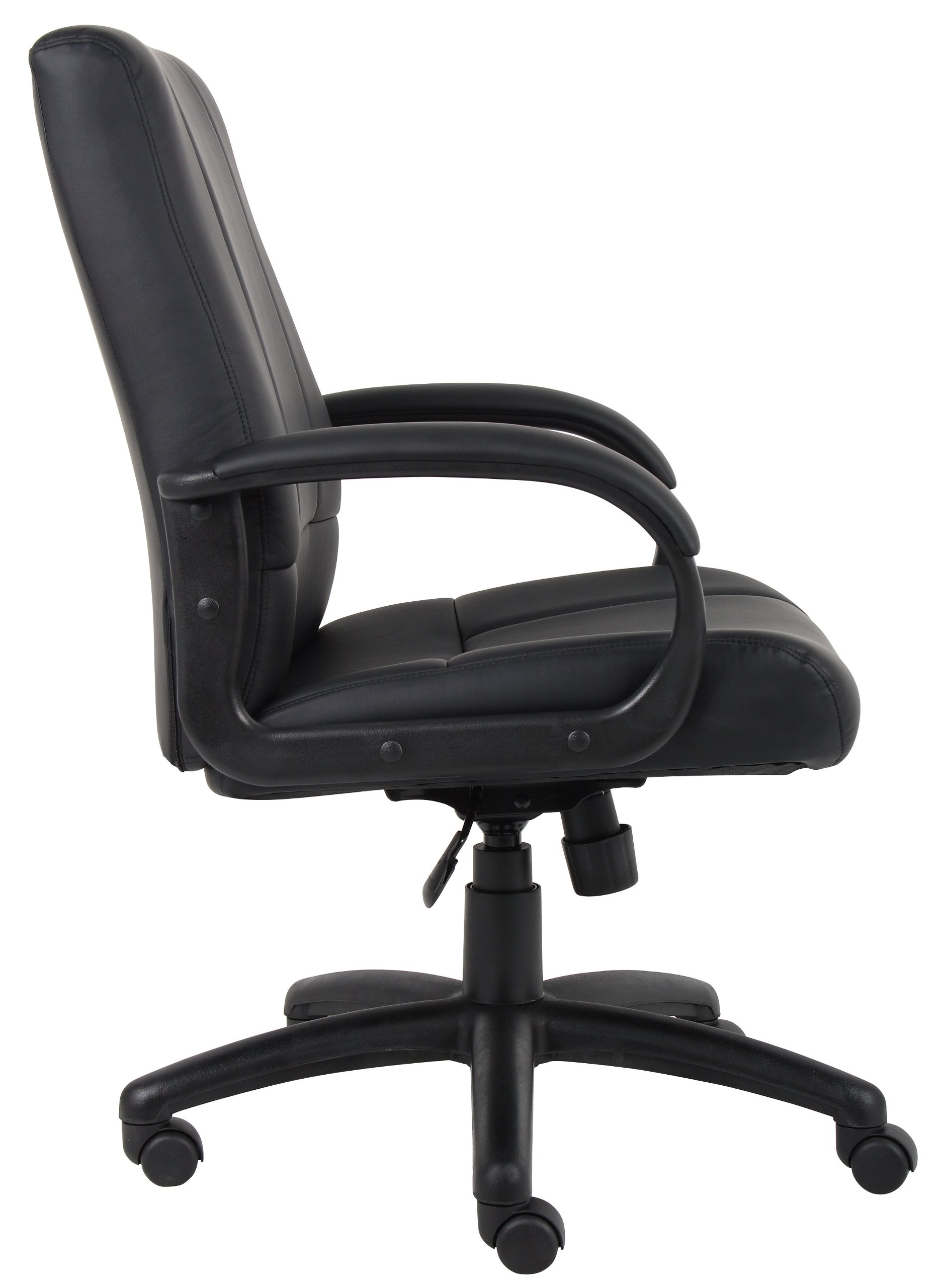 Boss Office Products Caressoft Executive Mid Back Chair - Ergonomic Office Chair in Black for Home & Business Workspaces