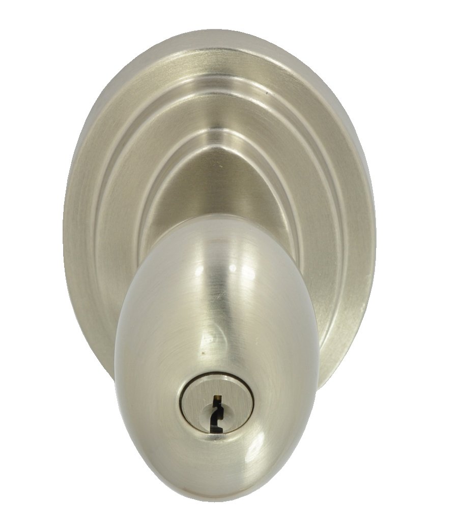 Better Home Products 69515SN Nob Hill Solid Egg Entry Door Knob in Satin Nickel - Perfect for Bedroom, Bathroom & Interior Doors