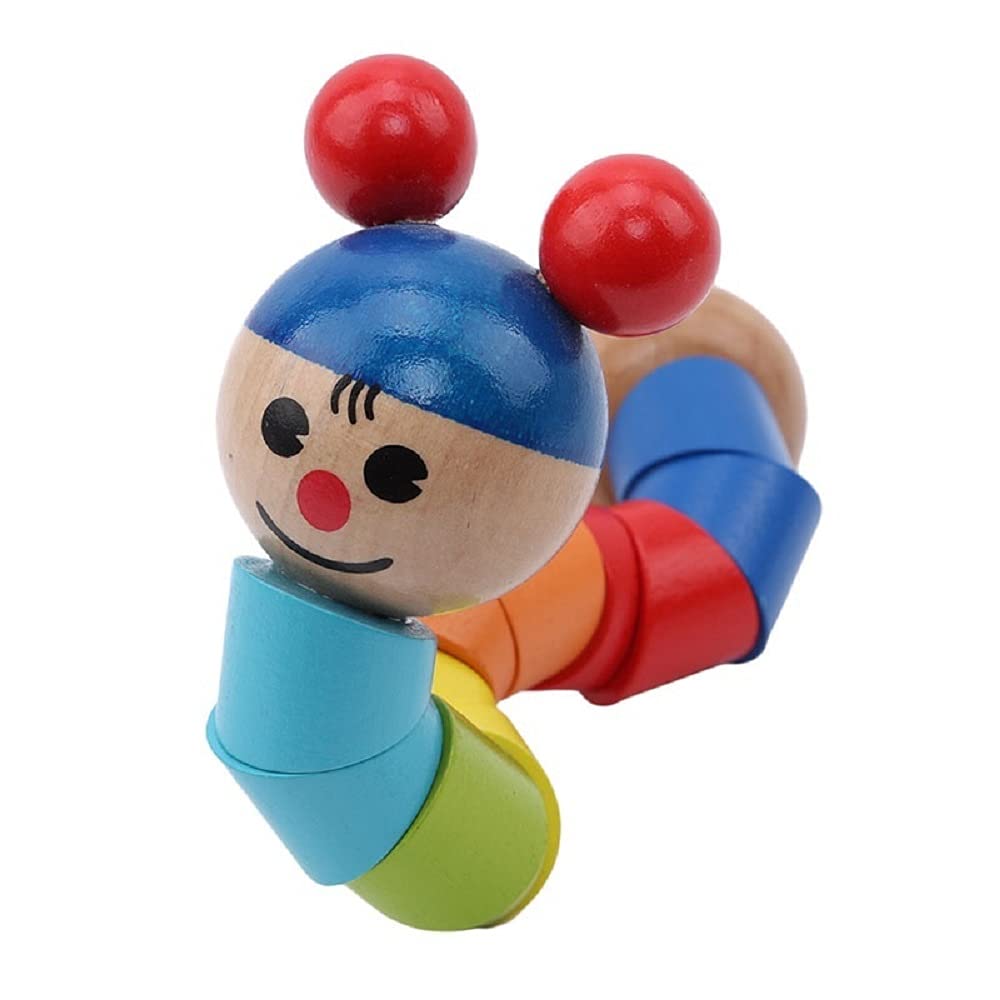 FunBlast 3D Wooden Twistable Puzzle Doll Toy for Kids Ages 3+ | Educational Brain Teaser for Boys & Girls | Creative Play for Home & Classroom Learning (Multicolor)