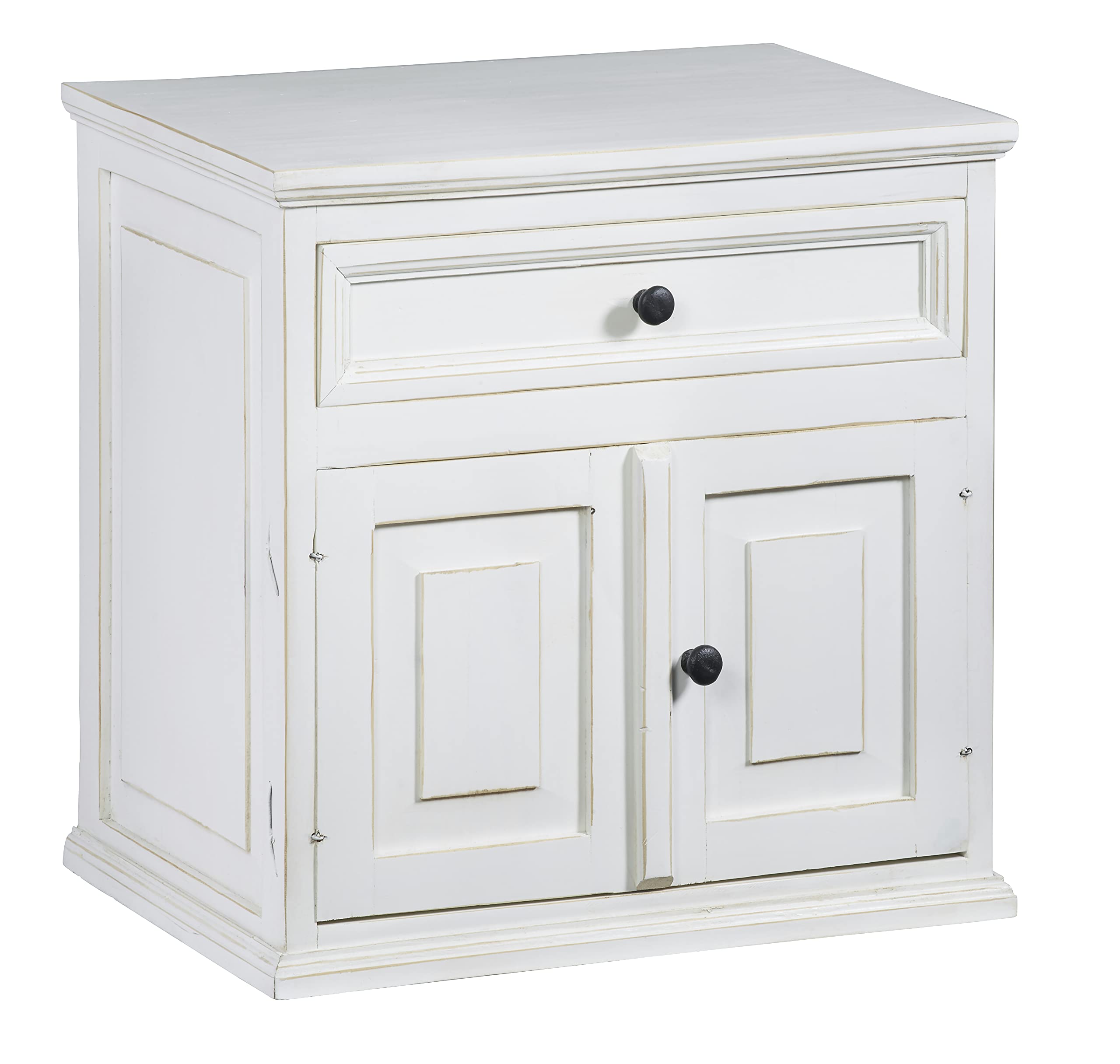 Progressive Furniture Carli Nightstand - White Wooden Bedside Table for Bedroom, Living Room & Guest Room | Modern End Table with Storage Shelf