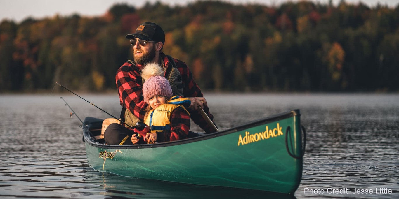 Premium Green Adirondack Canoe with Skid Plate - Durable Outdoor Canoe for Lakes, Rivers & Camping Adventures
