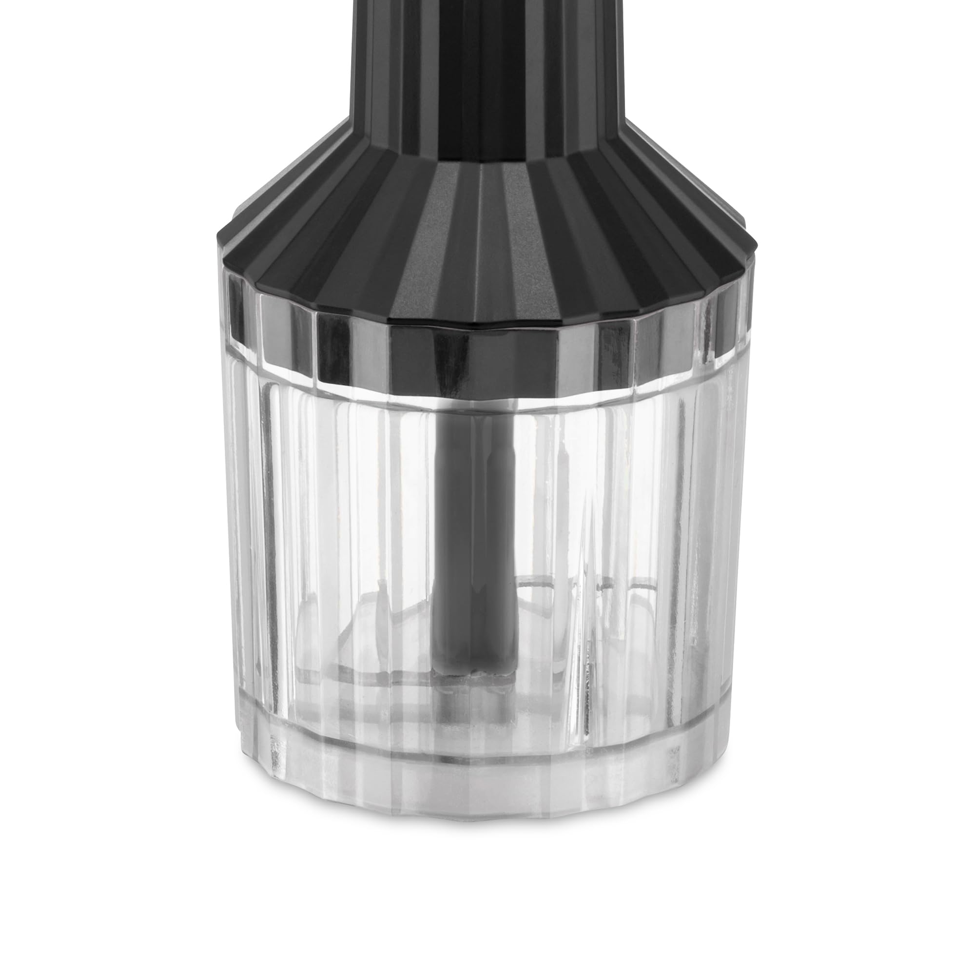 Alessi Plissé MDL10SB/US - 200W Hand Blender with Measuring Jug, Whisk & Chopper - Black Thermoplastic Resin - US Plug - Perfect for Smoothies, Soups & Baby Food Preparation