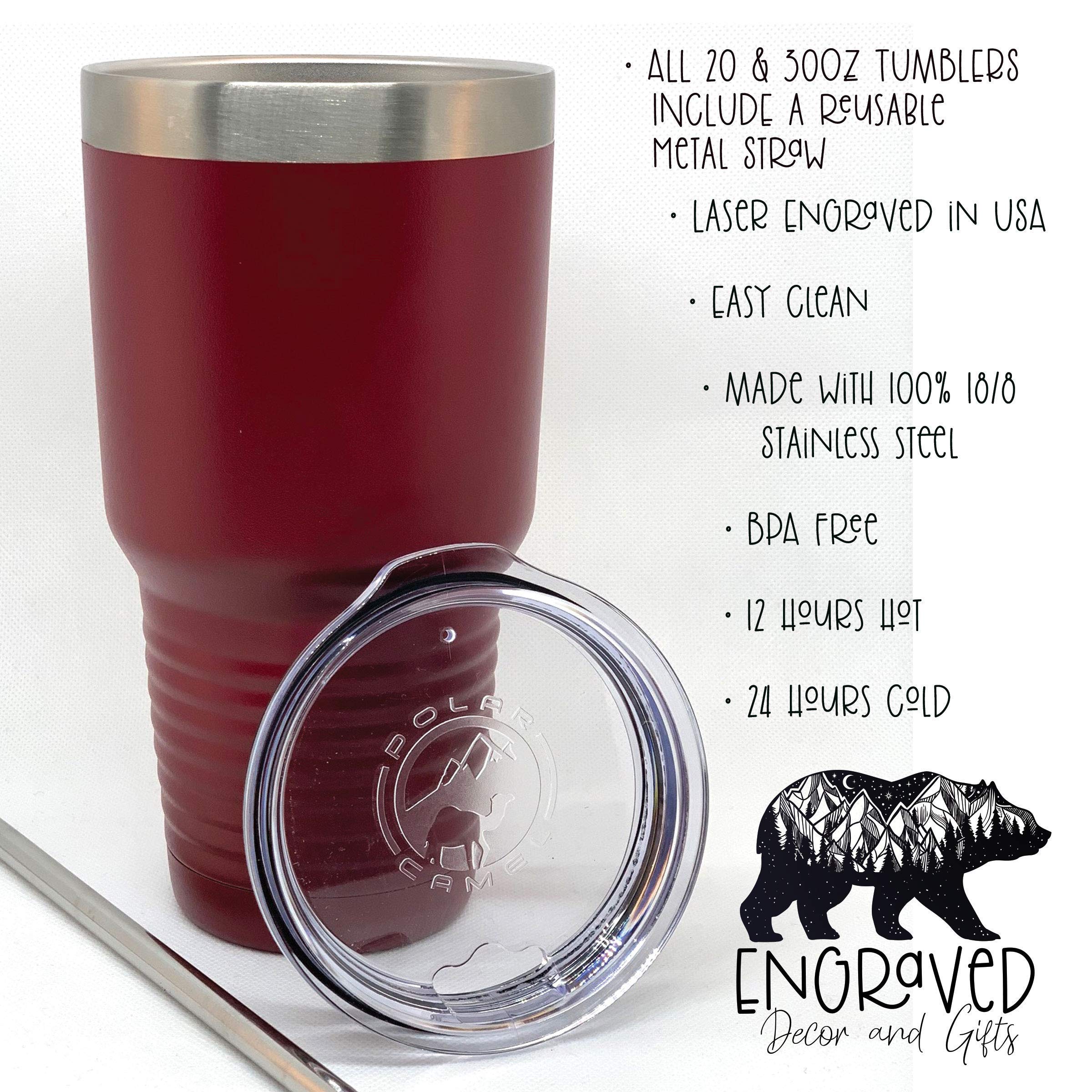 30oz & 20oz Insulated Tumbler Cup - Personalized Fishing & Travel Mug for Outdoor Adventures | Lake Life Stainless Steel Water Bottle for Camping, Hiking, Beach & Daily Use