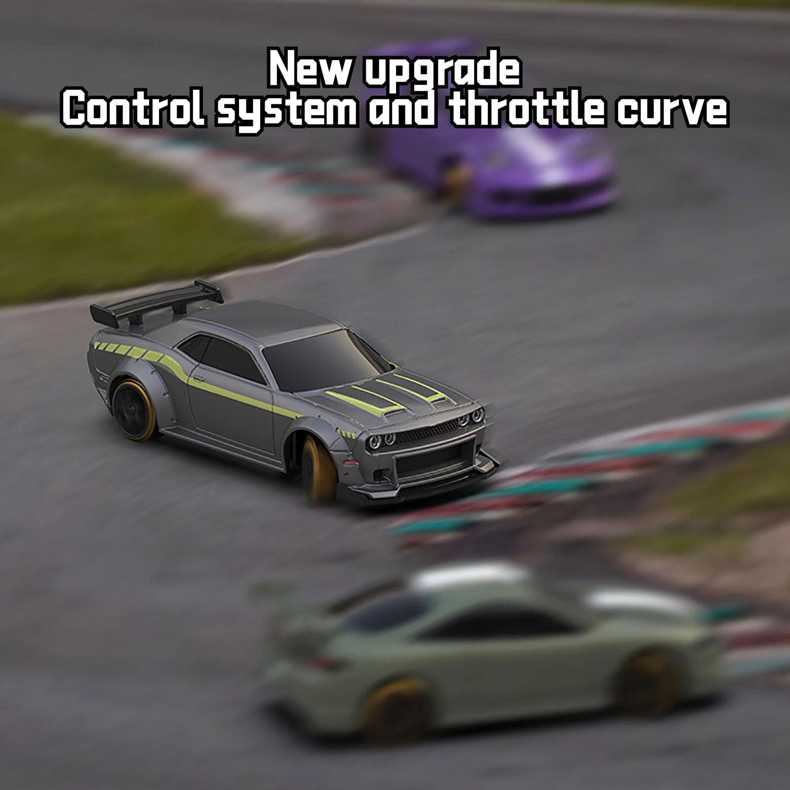 Motorwolt Mini Slide RC Drift Car V2 - 1:76 Scale Remote Control Drift Car with Gyro, 2.4GHz Controller & 2 Replaceable Body Shells (Green) - Perfect for Tabletop Racing, Indoor Drifting & RC Car Enthusiasts
