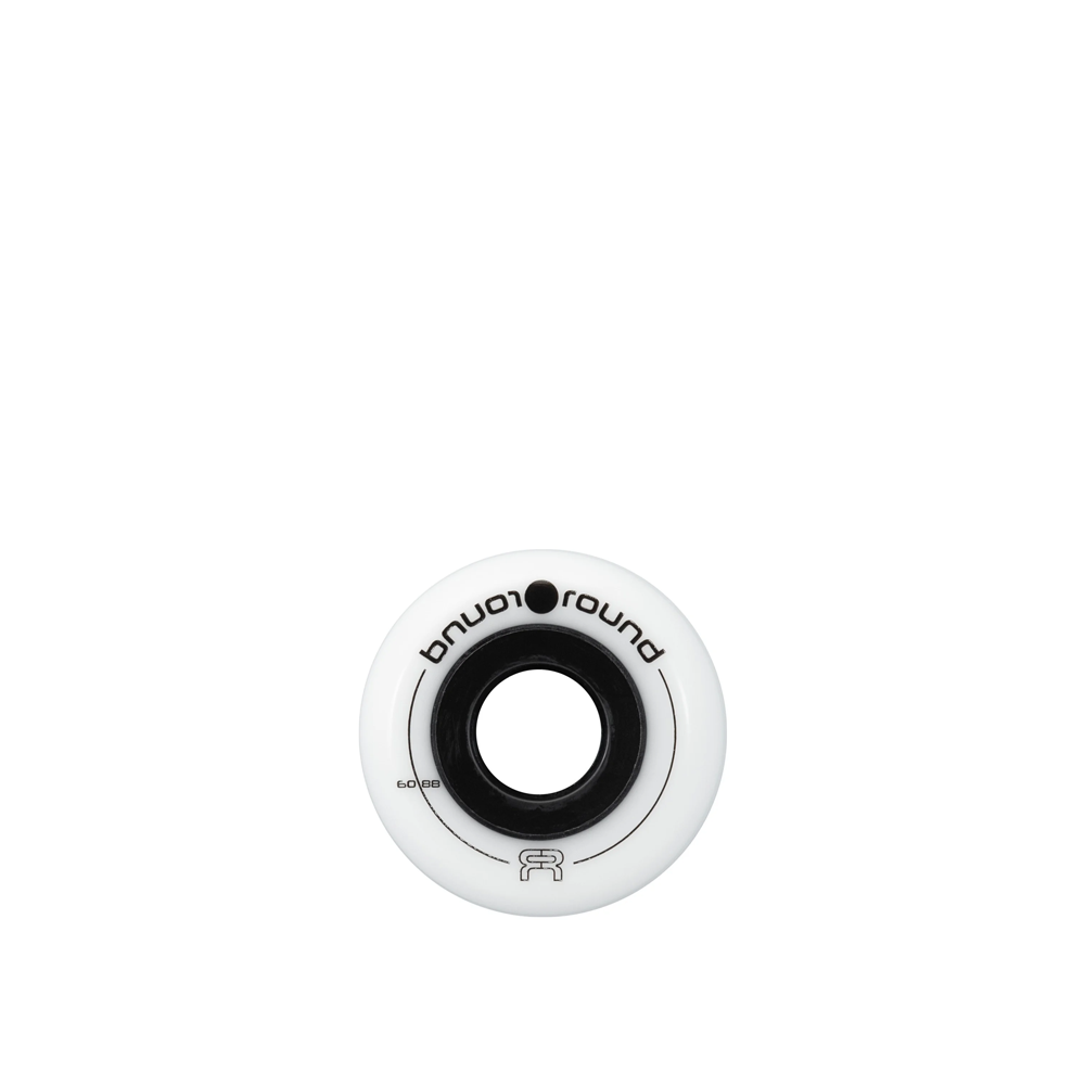 FR Round Wheels 60mm/88A White (4 Pack) - Premium Skateboard Wheels for Smooth Riding on Streets & Parks