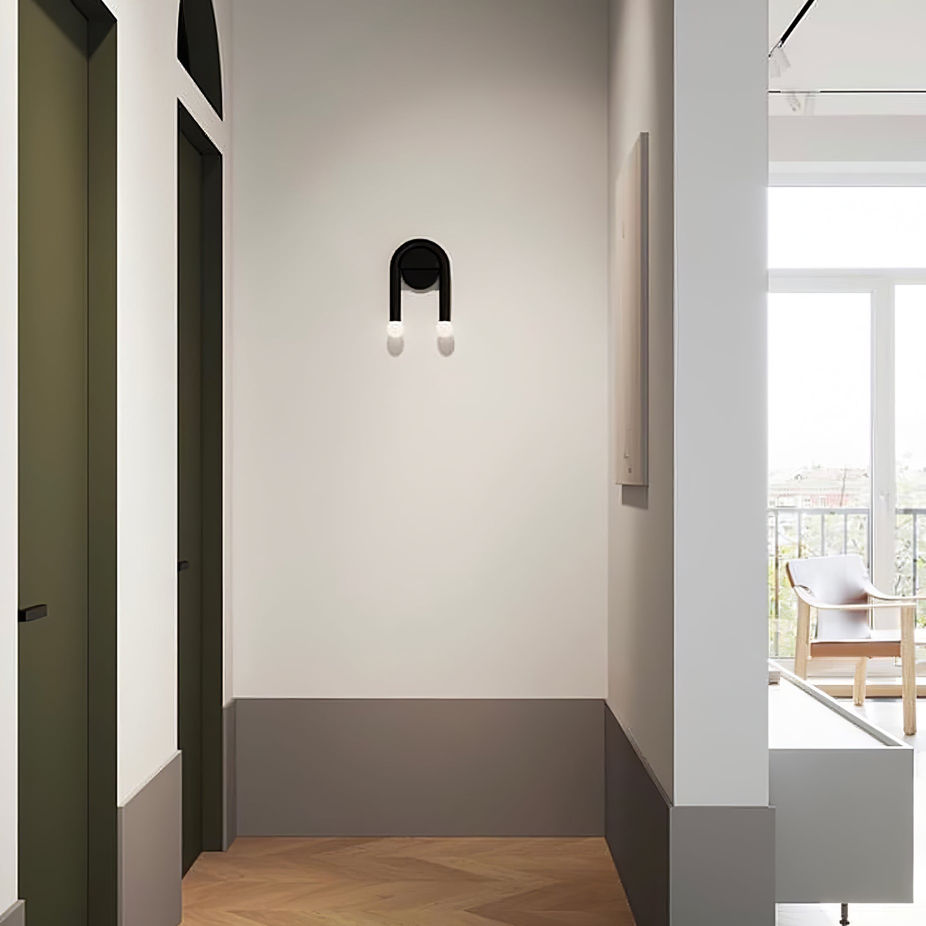 Modern C-Shaped Wall Lamp - Sleek LED Sconce Light for Bedroom, Living Room & Hallway - Dimmable Ambient Lighting for Home Decor & Cozy Atmosphere