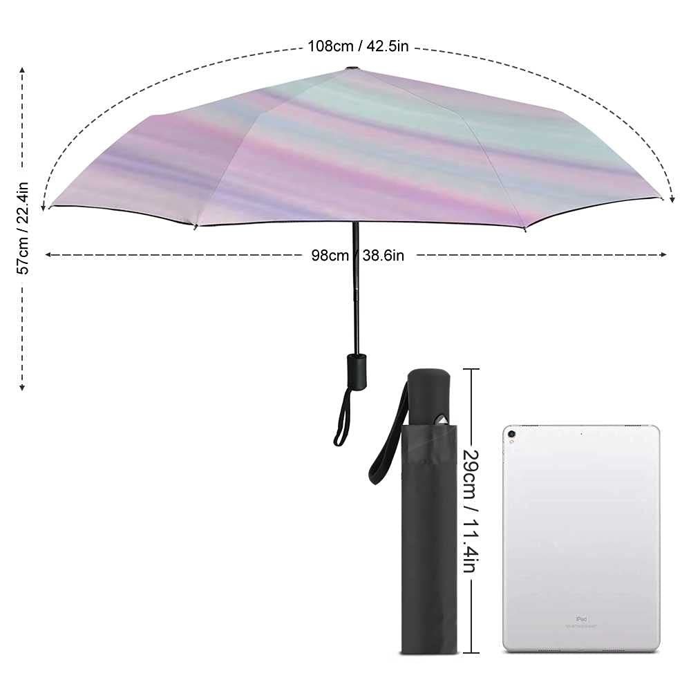 Windproof Travel Umbrella - Compact Automatic Open Close Watercolor Painted Cow Design - Lightweight Folding Rain Umbrella for Men & Women - Perfect for Golf, Commuting, and Outdoor Adventures